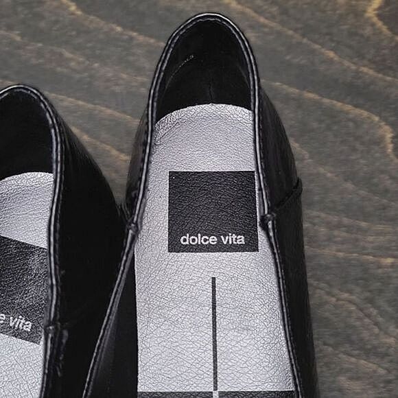 Dolce Vita Calla black faux patent pebbled leather loafers - Picture 6 of 9